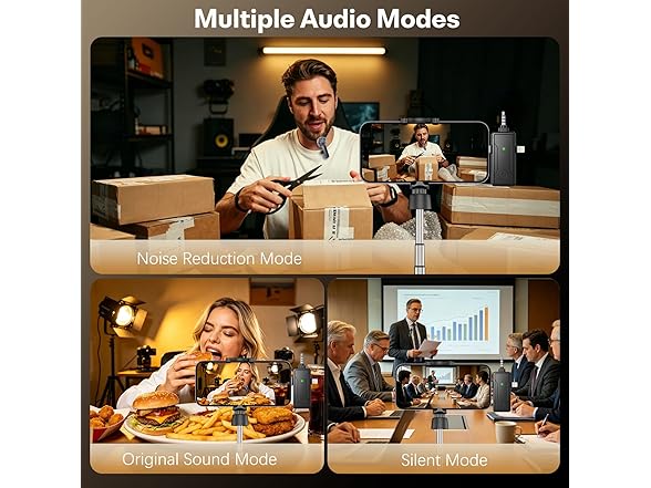 PGDLOF 3 In 1 Wireless Mini Microphone