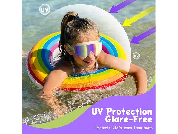 2 Pack Green/Black Swim Goggles Ages 3-15