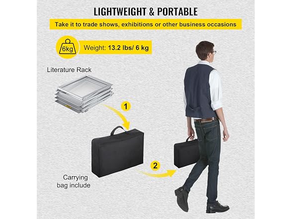 VEVOR Foldable Magazine Display Rack, 6