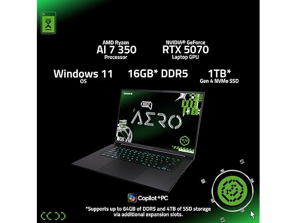 GIGABYTE AERO X16 16" RTX 5070 Gaming Laptop