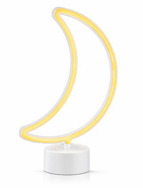 Brightside 12" Moon LED Neon Table Light Stand - Gallery 3