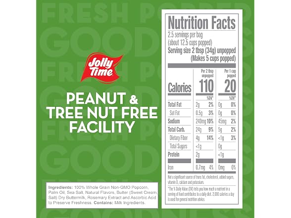 Jolly Time Healthy Pop Buttery Microwave Popcorn