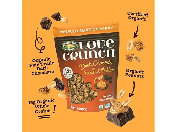 Love Crunch Organic Dark Chocolate & Peanut Butter Granola