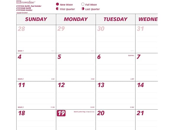 Brownline® 2026 Monthly Desk Pad Refill
