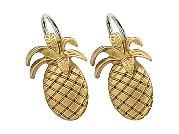 Golden Pineapple Shower Window Curtain Hooks
