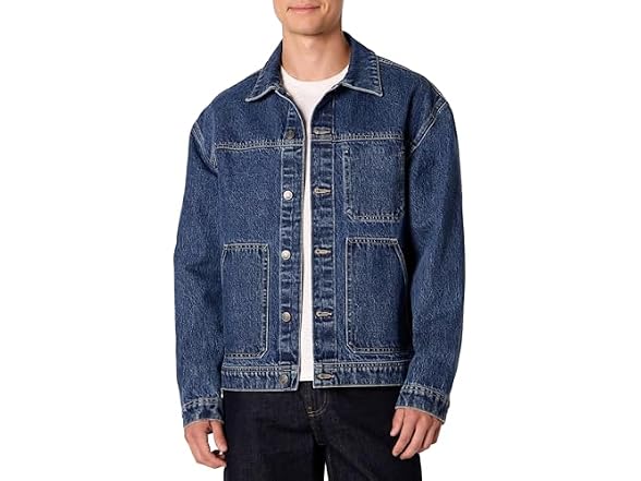 Amazon Essentials Men's Rigid Denim Utility Jacket