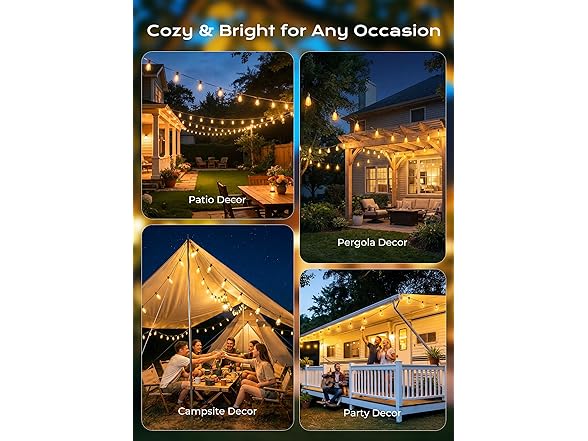 Brightown 151FT Solar String Lights Outdoor