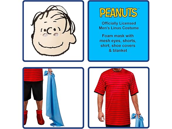 Peanuts Linus Van Pelt Costume w Mask (M)