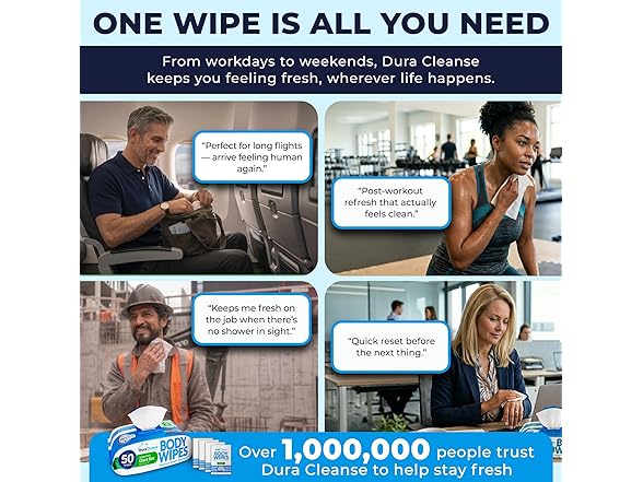 XL Body Wipes for Adults 4 Pack 200 Count