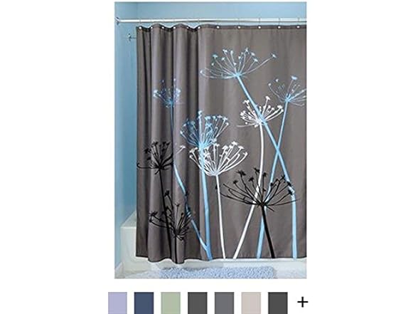 iDesign Thistle Floral Fabric Shower Curtain - 72" x 72"