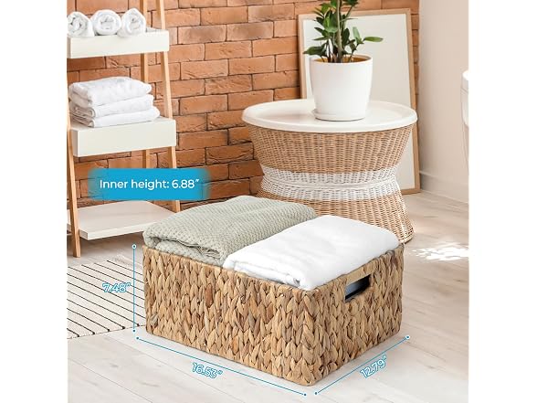 Suptinwear Large Wicker Basket for Organizing