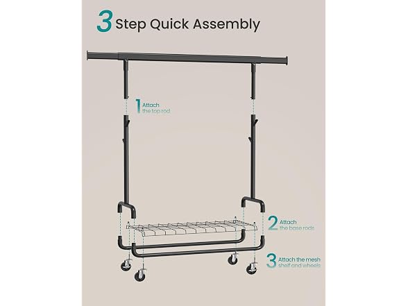 SONGMICS Clothes Rack Black