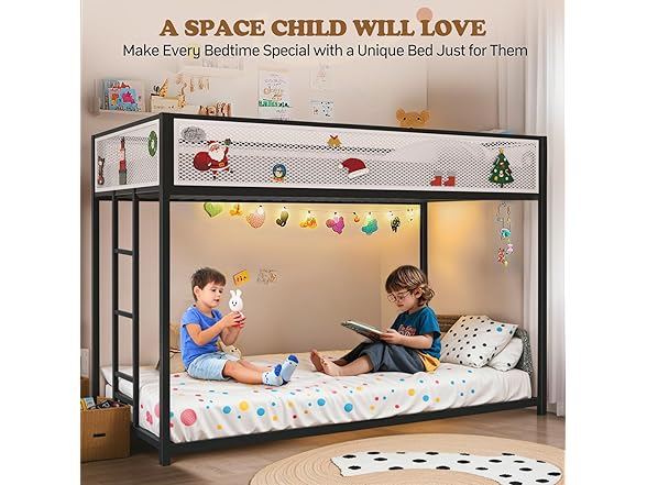 LIFE SKY Bunk Bed Twin-Over-Twin for Kids