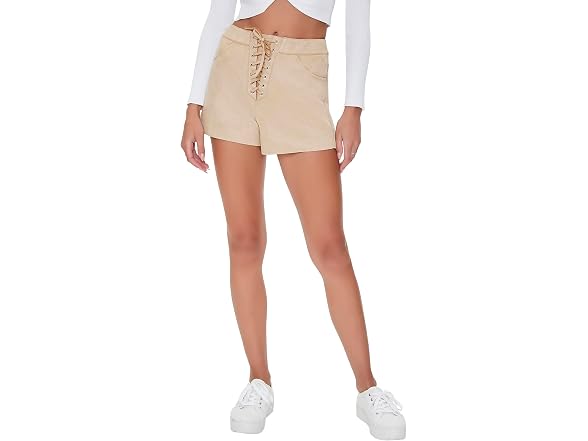 Forever 21 Faux Suede Lace-up Shorts