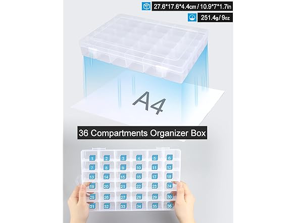 4 Pack Bead Organizer 36 Grids