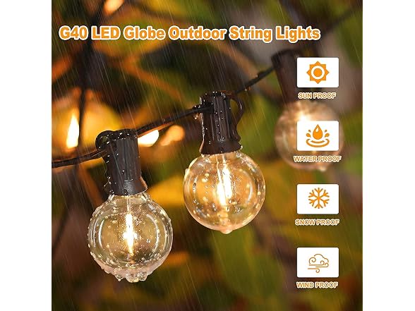 Bosceos 200FT G40 Globe String Lights