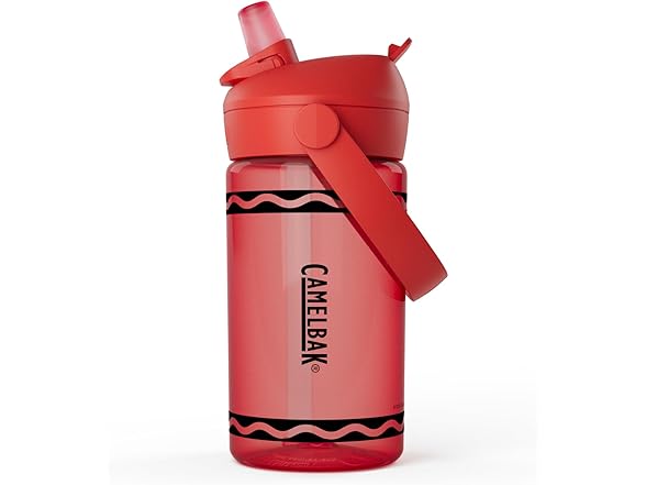 CamelBak Crayola Flip Straw Bottle, 14oz, Cherry Red