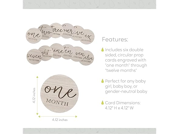Little Pear Wooden Milestone Photo Cards
