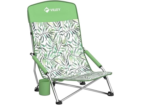 VILLEY Low Beach Chair, High Back