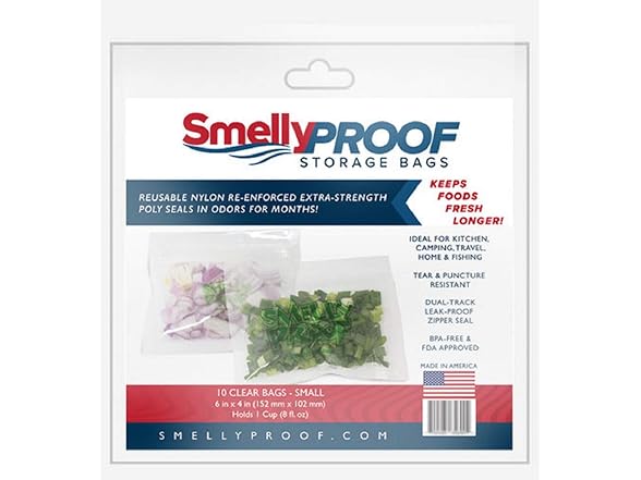 Smelly Proof Baggies, 6" x 4" -10 Pack