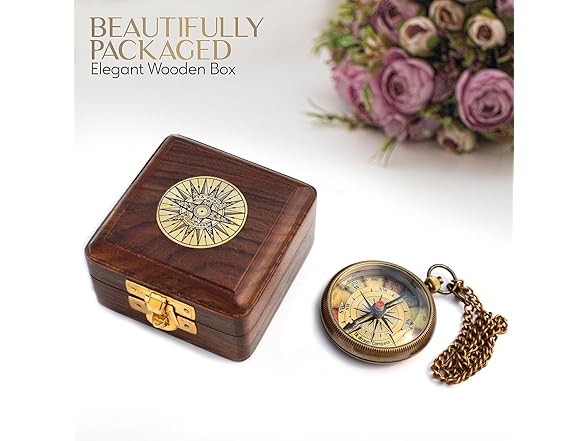 Christian Brass Compass (Psalm 32:8) Box