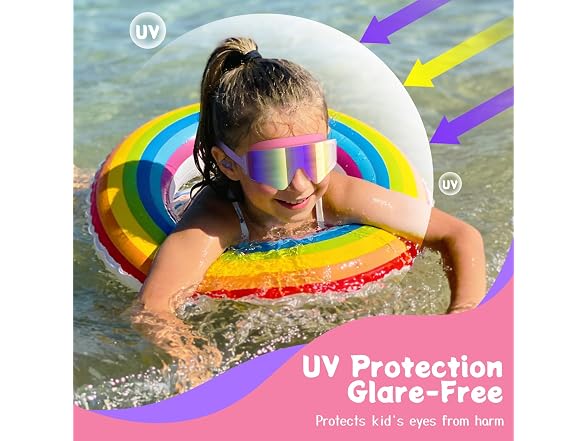 2 Pack Pink/Orange Swim Goggles Ages 3-15