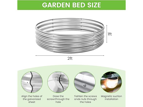 2Pk Raised Garden Bed 2x2x1ft Solar