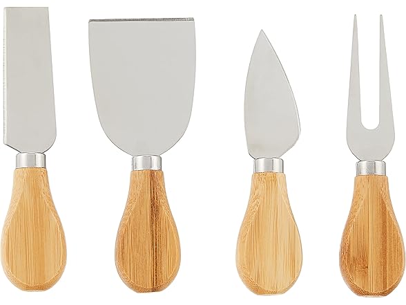 NutriChef Bamboo Natural Cheese Board Set