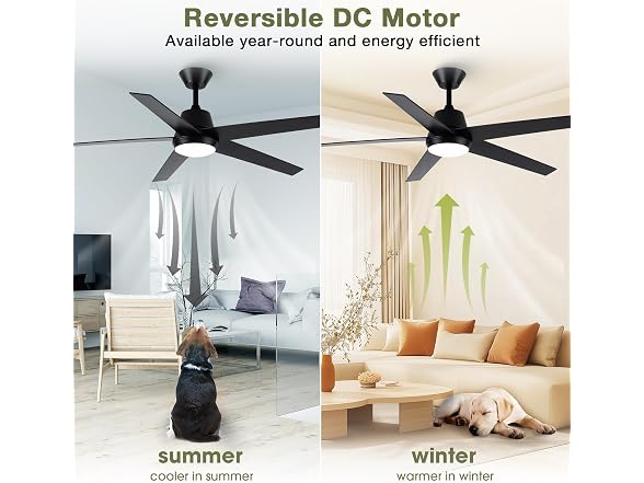 Vaczon VCZ001BK 52in Ceiling Fan
