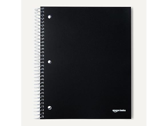 Amazon Basics 3-Subject Notebook Blk 2pk