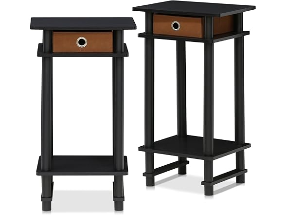 Furinno Turn-N-Tube End Table, 2-Pack