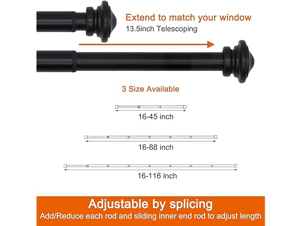 HIQTEK Curtain Rods for Window