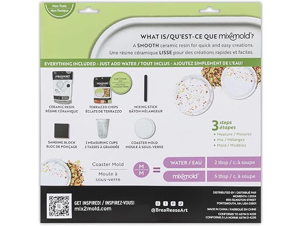 Brea Reese Mix2Mold Terrazzo Ceramic Coaster Kit