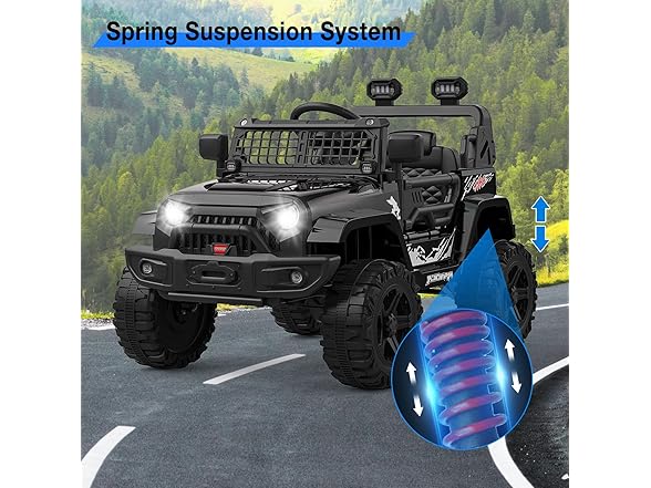 Hipicute 12V Kids Ride On Truck, Black