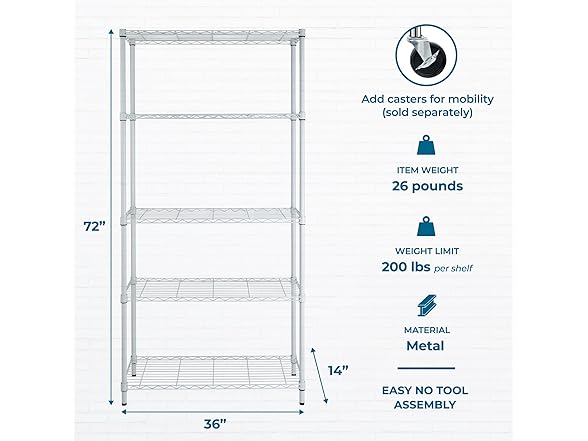 Honey-can-do 5-Tier Adjustable Shelving