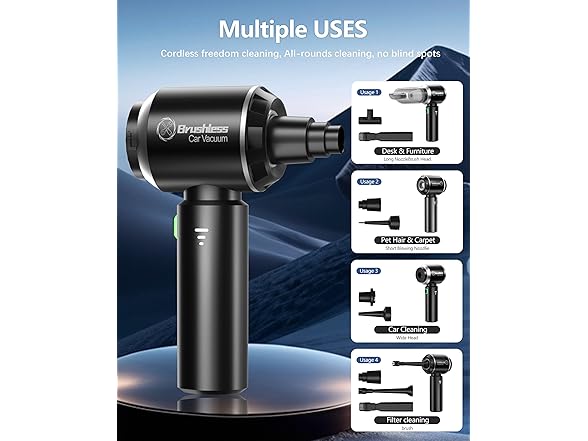 GODROT 18000PA 4in1 Wireless Car Vacuum