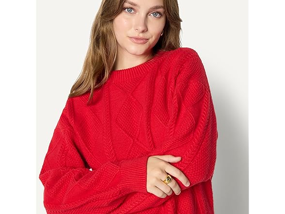 Amazon Essentials Women Relaxed-fit Cable Sweater