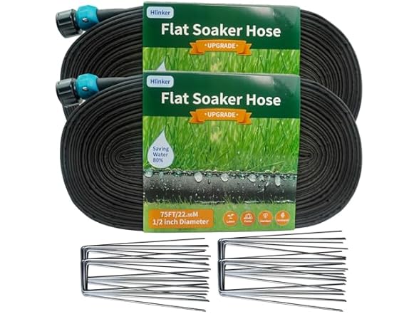 hlinker 75 ft Soaker Hose - 2 Pack