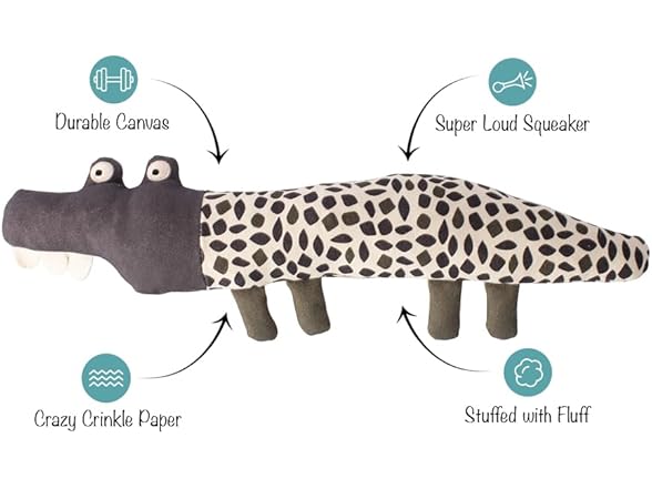 Fringe Studio "Croc My World Canvas Dog Toy