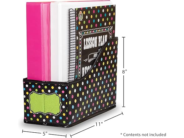 Chalkboard Brights Book Bin, 8"x5"x11"