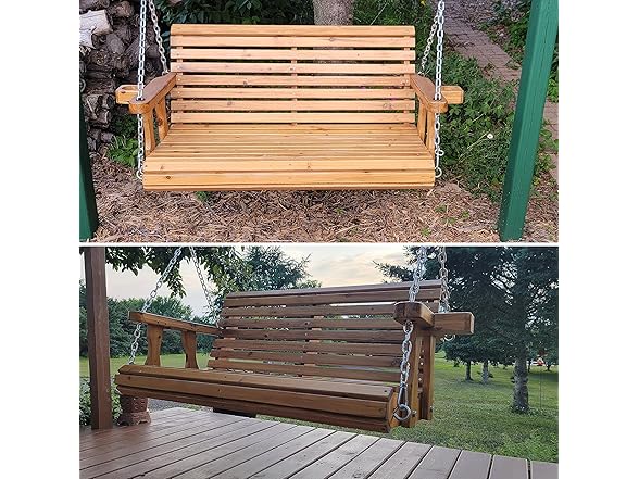 Sunnydaze Traditional Wooden Porch Swing, 58.5"