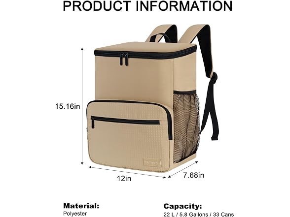MIRASON Insulated Cooler Backpack