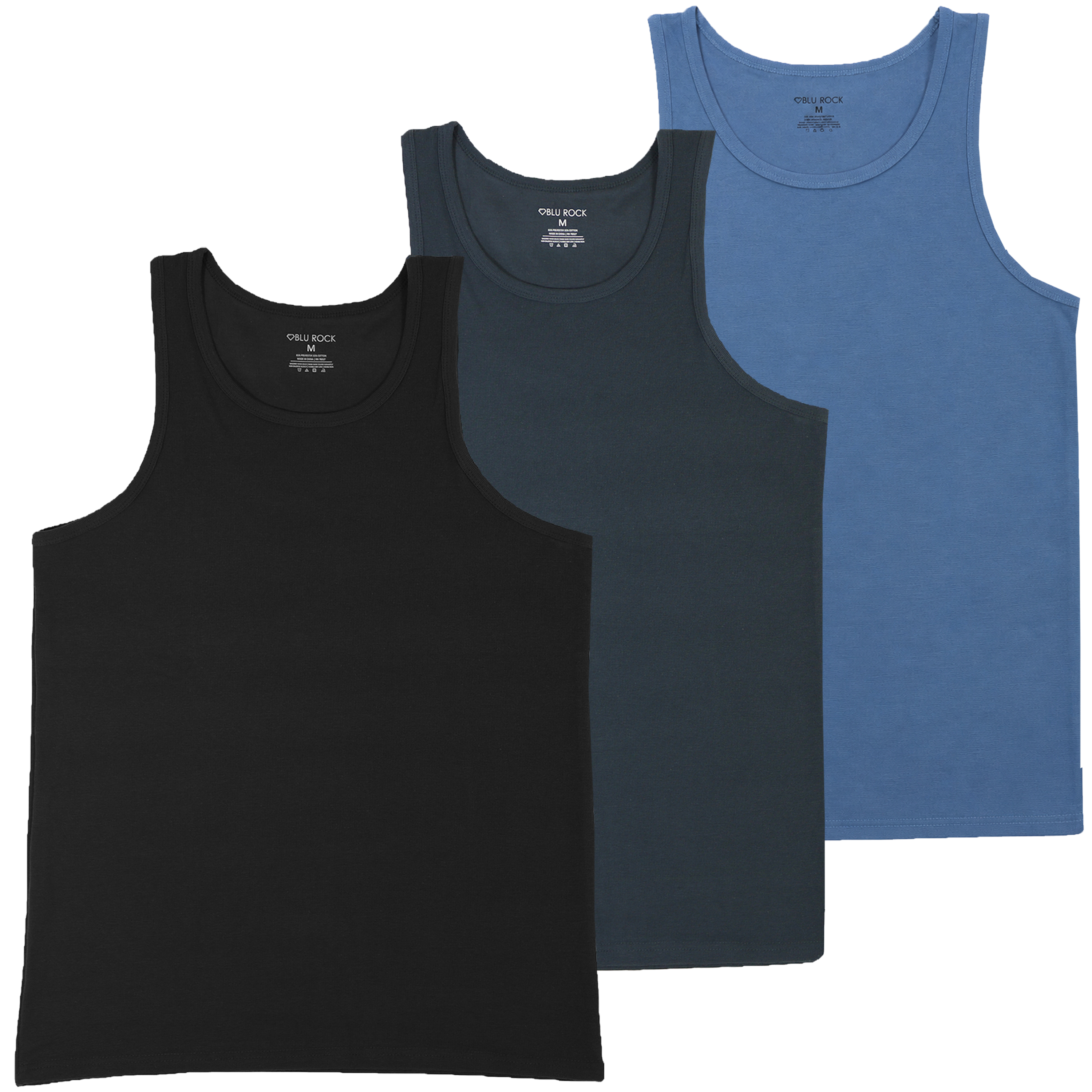 3Pk Mens Micro Waffle Tank Top - Gallery 16