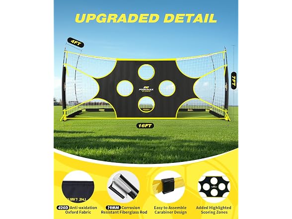 PodiuMax 16X7 FT Soccer Goal Target Net