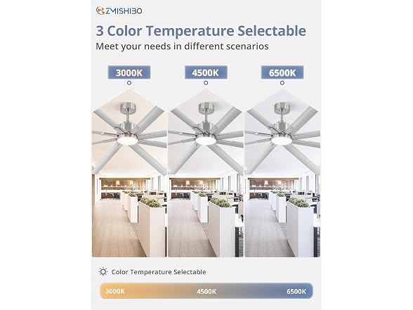 ZMISHIBO 96" Aluminum Ceiling Fan with Lights