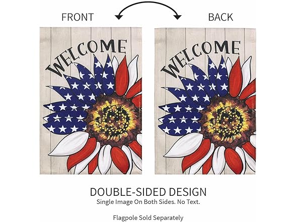 Patriotic Garden Flag 12x18 Sunflower