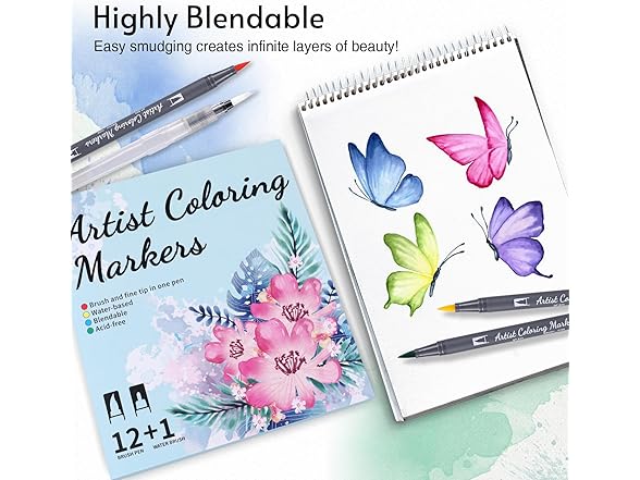 TOSHARE Dual Tip Watercoloer Makers