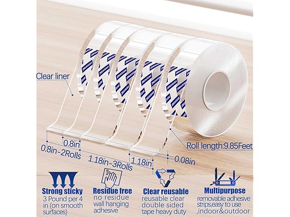 ZMUAXUAN Nano Tape, 9.85ft 5-Pack