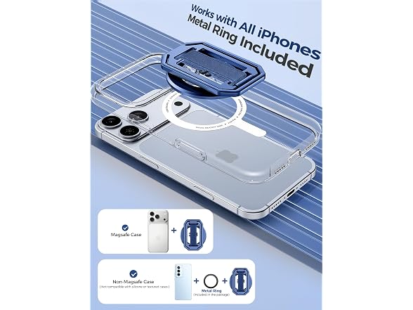 HYCZAAE Blue MagSafe Phone Grip Stand