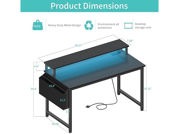 Lufeiya 40in Gaming Desk LED Monitor